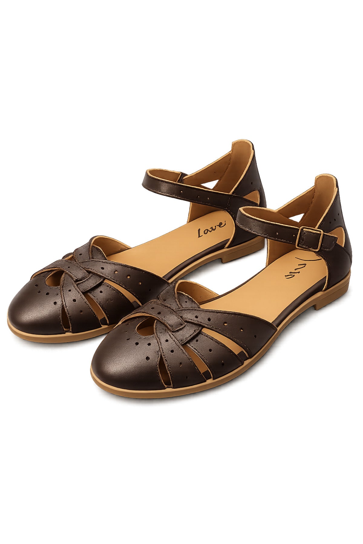 Marsu Hakiki Deri Kahve Kadın Sandalet - Konforlu Günlük Şıklık
