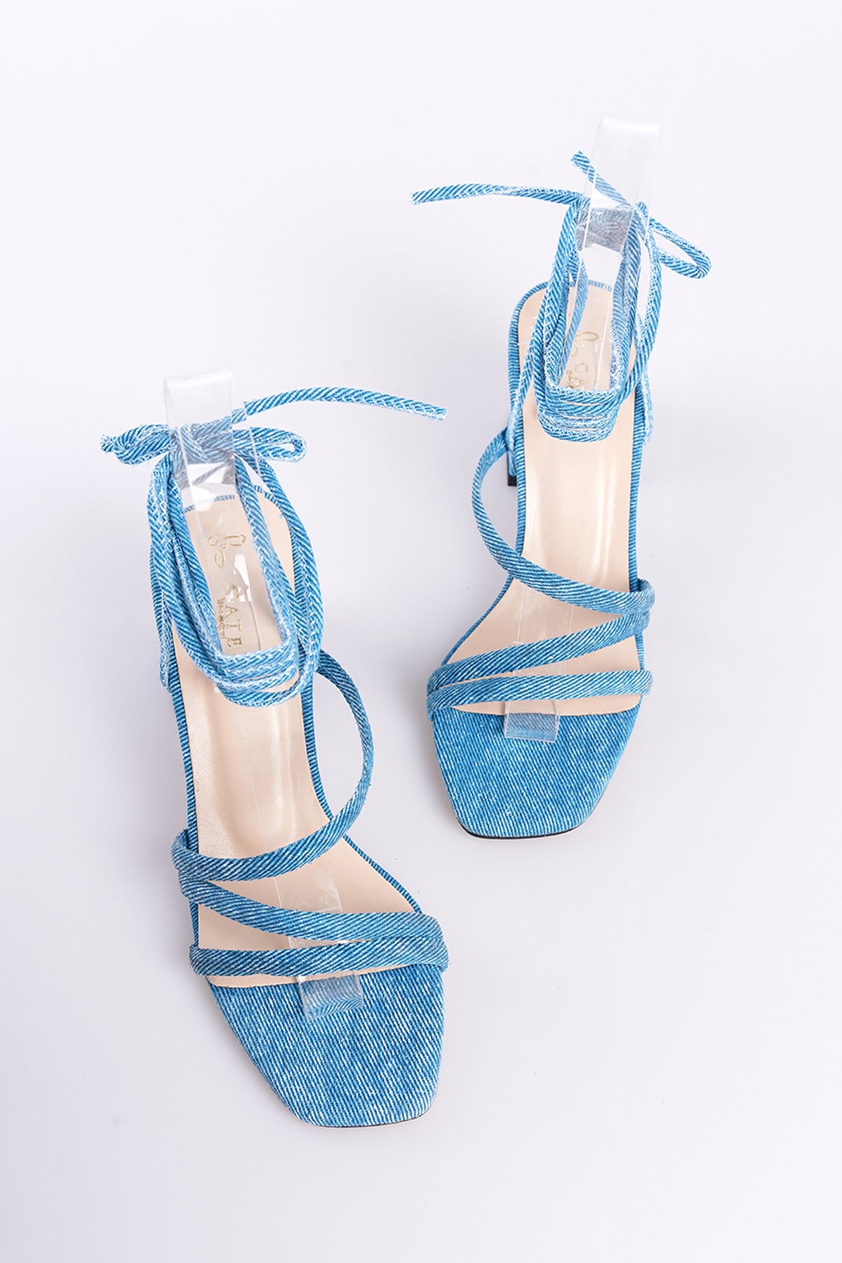 Gate Shoes - Carisa Kadın Sandalet - Deri Astarlı, Çıkarılabilir İpli - Kot Mavi