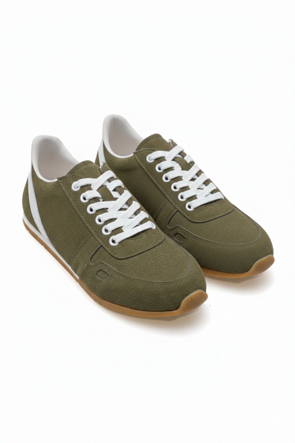 ALESSİA Kadın Haki Süet Sneaker - Rahat Günlük Ayakkabı