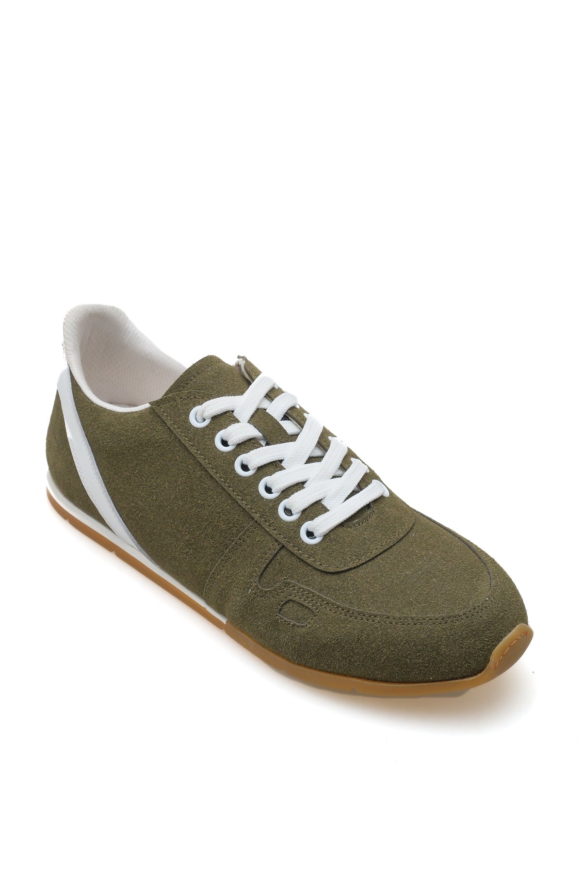 ALESSİA Kadın Haki Süet Sneaker - Rahat Günlük Ayakkabı