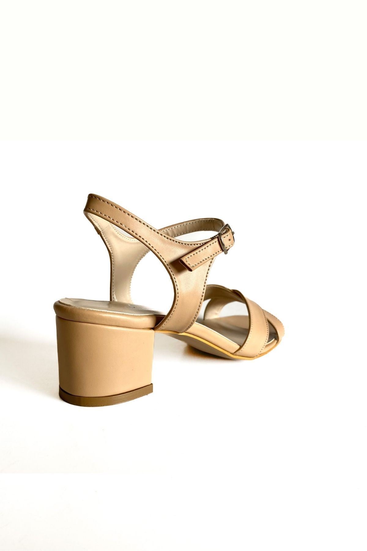 Gate Shoes Yolana Kadın Sandalet - Çapraz Bantlı, Metalik Pembe