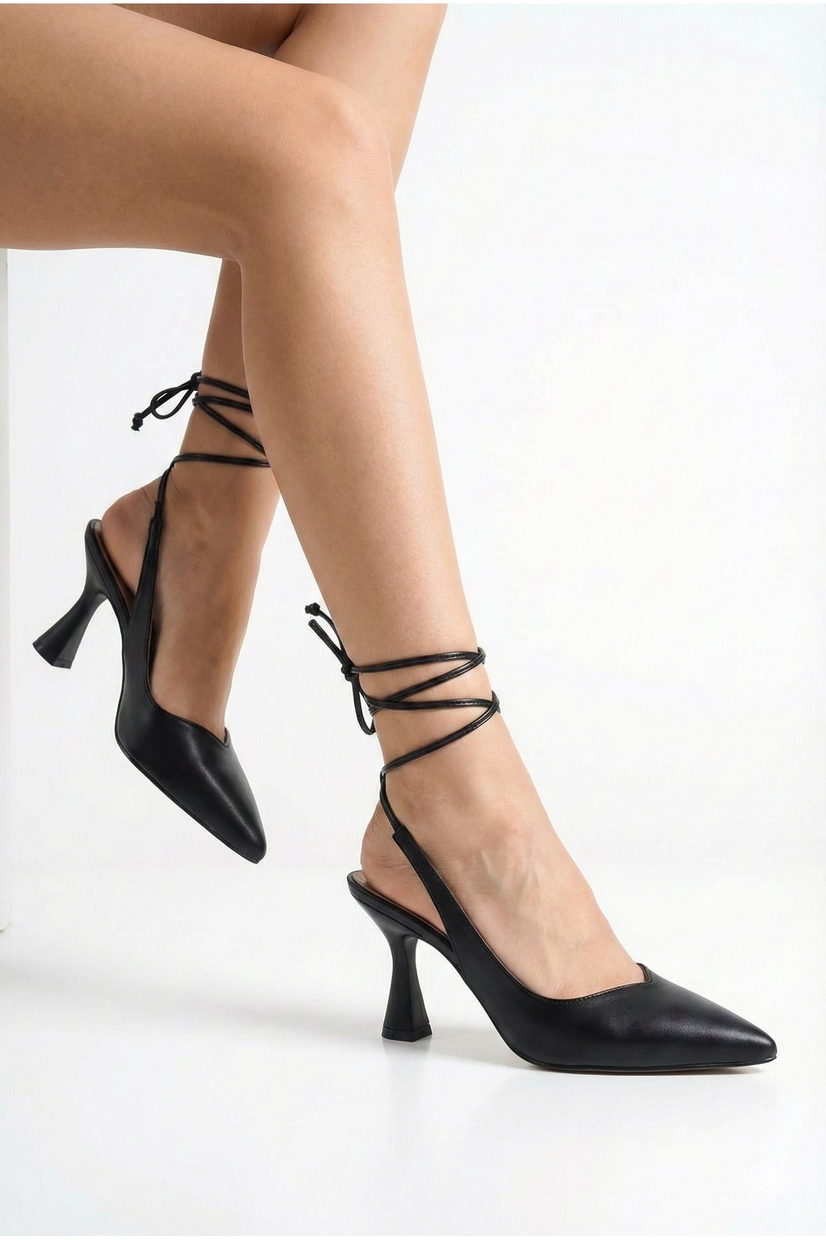 Kadın Ipli Klasik Topuklu Ayakkabı Berry Star Gate Shoes-siyah