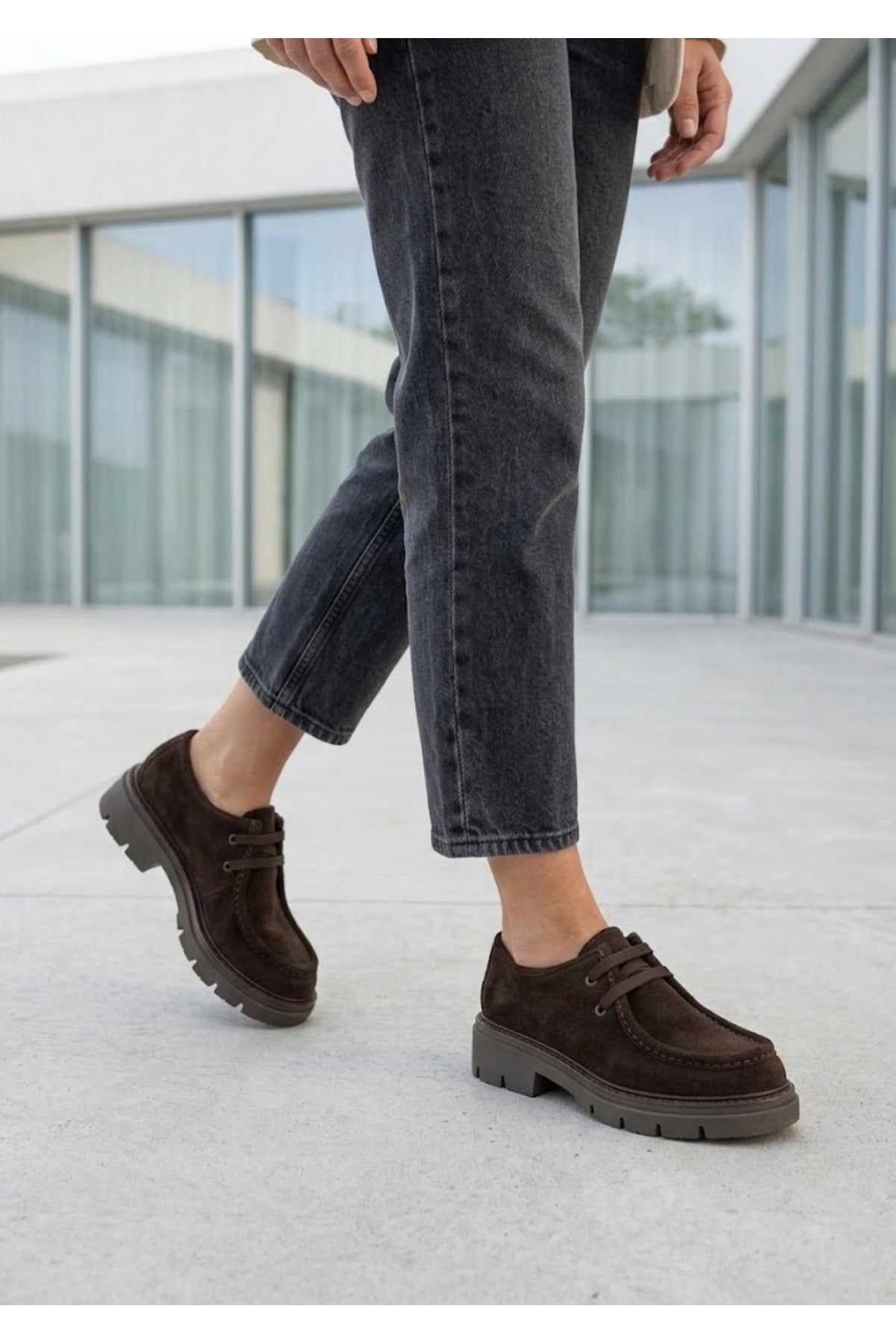 ATHENA Hakiki Deri Leopar Detaylı Şık Rahat Loafer - Kahverengi