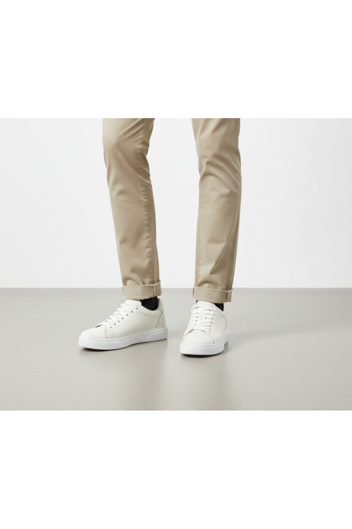 AXIS Erkek Beyaz Hakiki Deri Günlük & Rahat Taban Sneaker Ayakkabı