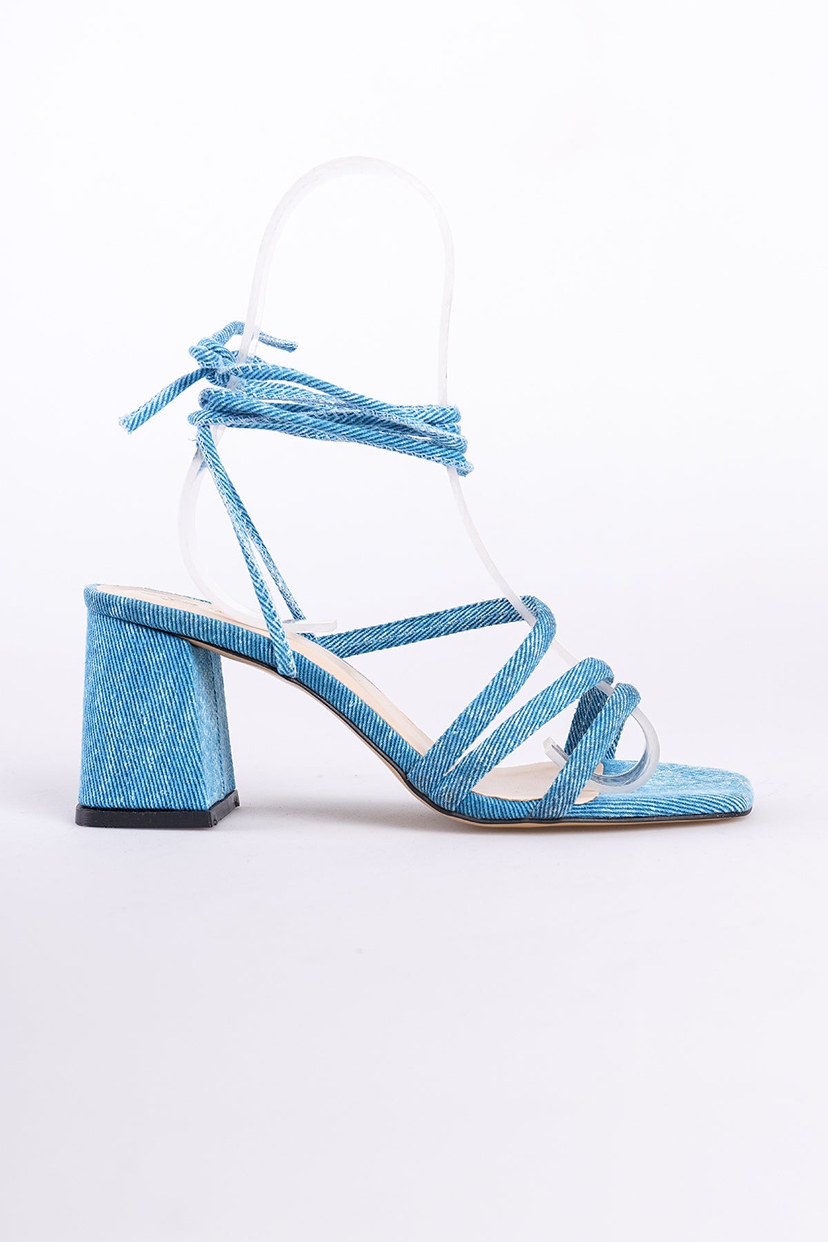 Gate Shoes - Carisa Kadın Sandalet - Deri Astarlı, Çıkarılabilir İpli - Kot Mavi