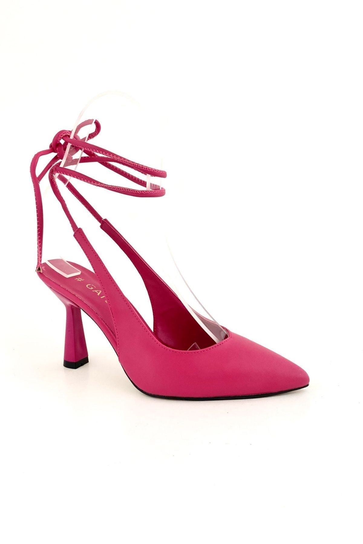 Kadın Fuşya İpli Klasik Orta Topuklu Ayakkabı - Berry Star Gateshoes