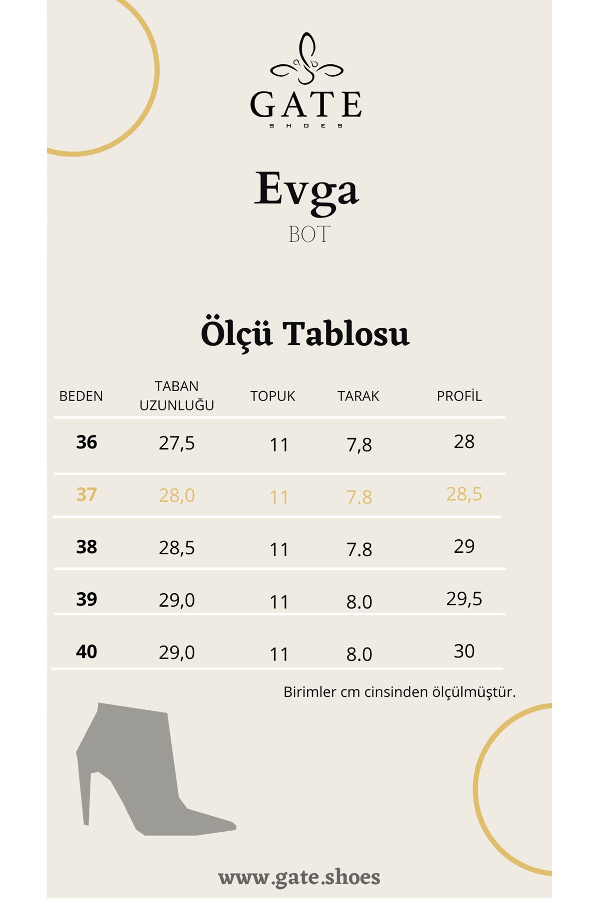 Kadın Topuklu Bot Evga Gate Shoes -siyah