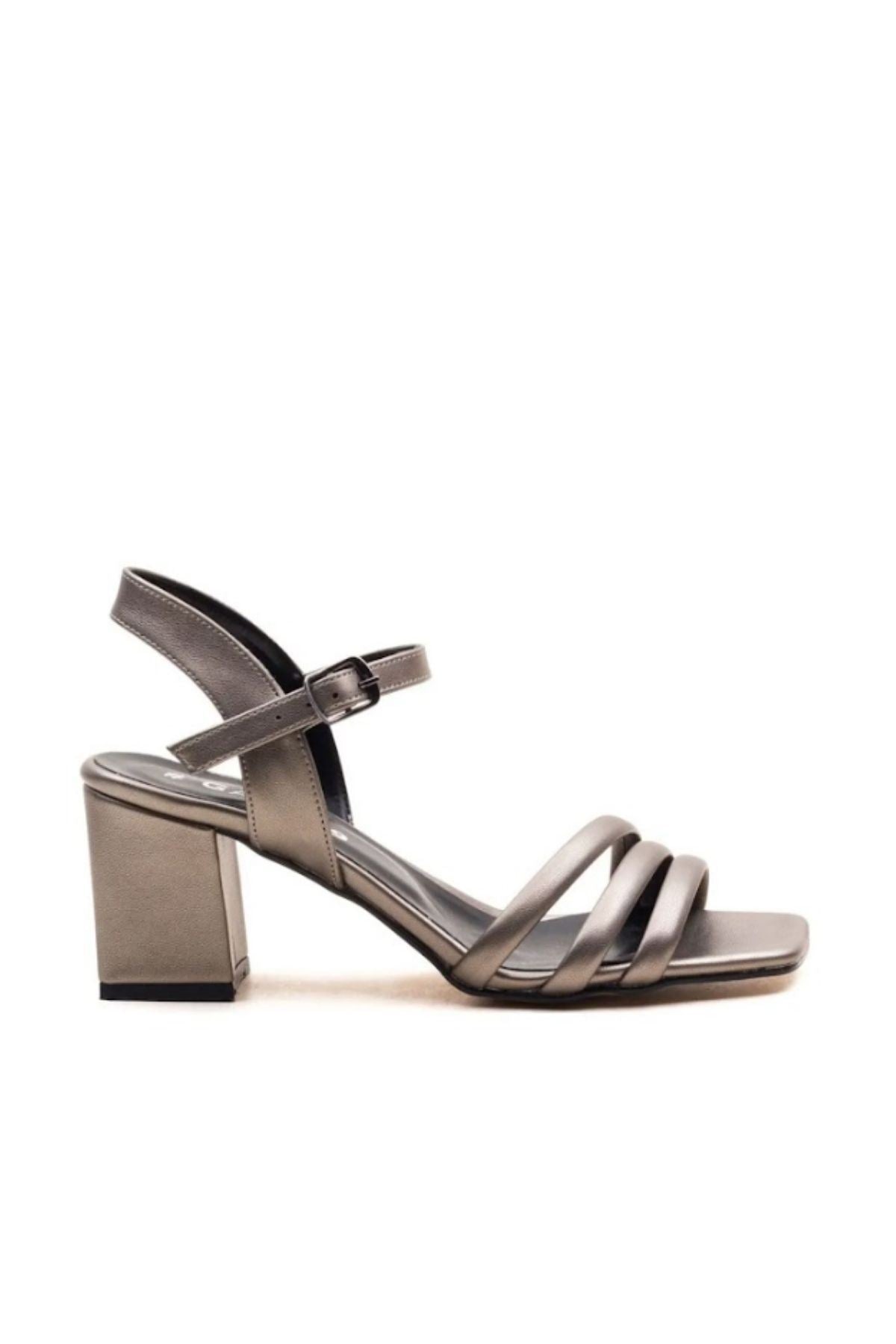 Luis Gate Shoes Platin Bantlı Topuklu Kadın Sandalet
