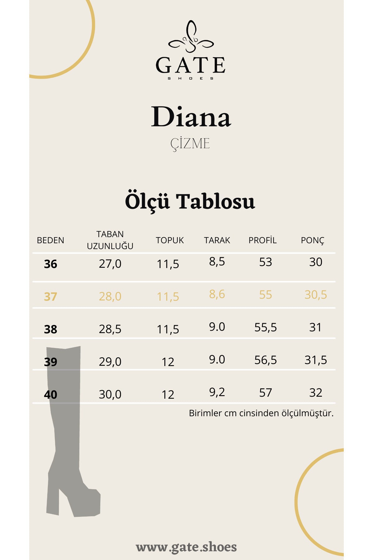 Diana Platform Topuk Deri Streç Kadın Çizme -siyah