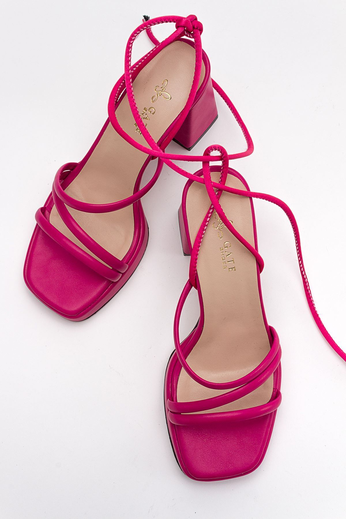 Kadın Bantlı ve İpli Platform Topuklu Kadın Sandalet Carisa Platform Gate Shoes-Fuşya