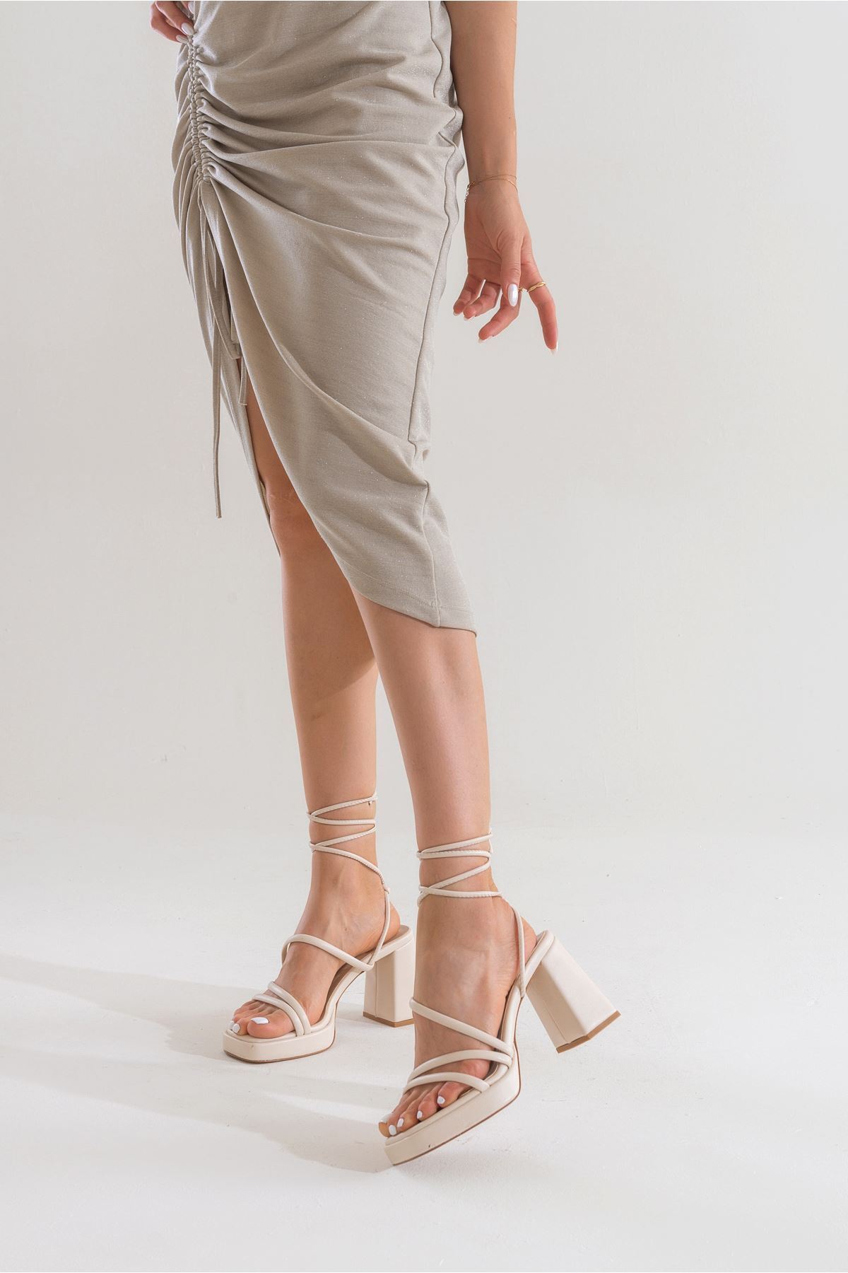 Carisa Platform Kadın Sandalet - Bantlı, İpli ve Yüksek Topuklu | Gate Shoes