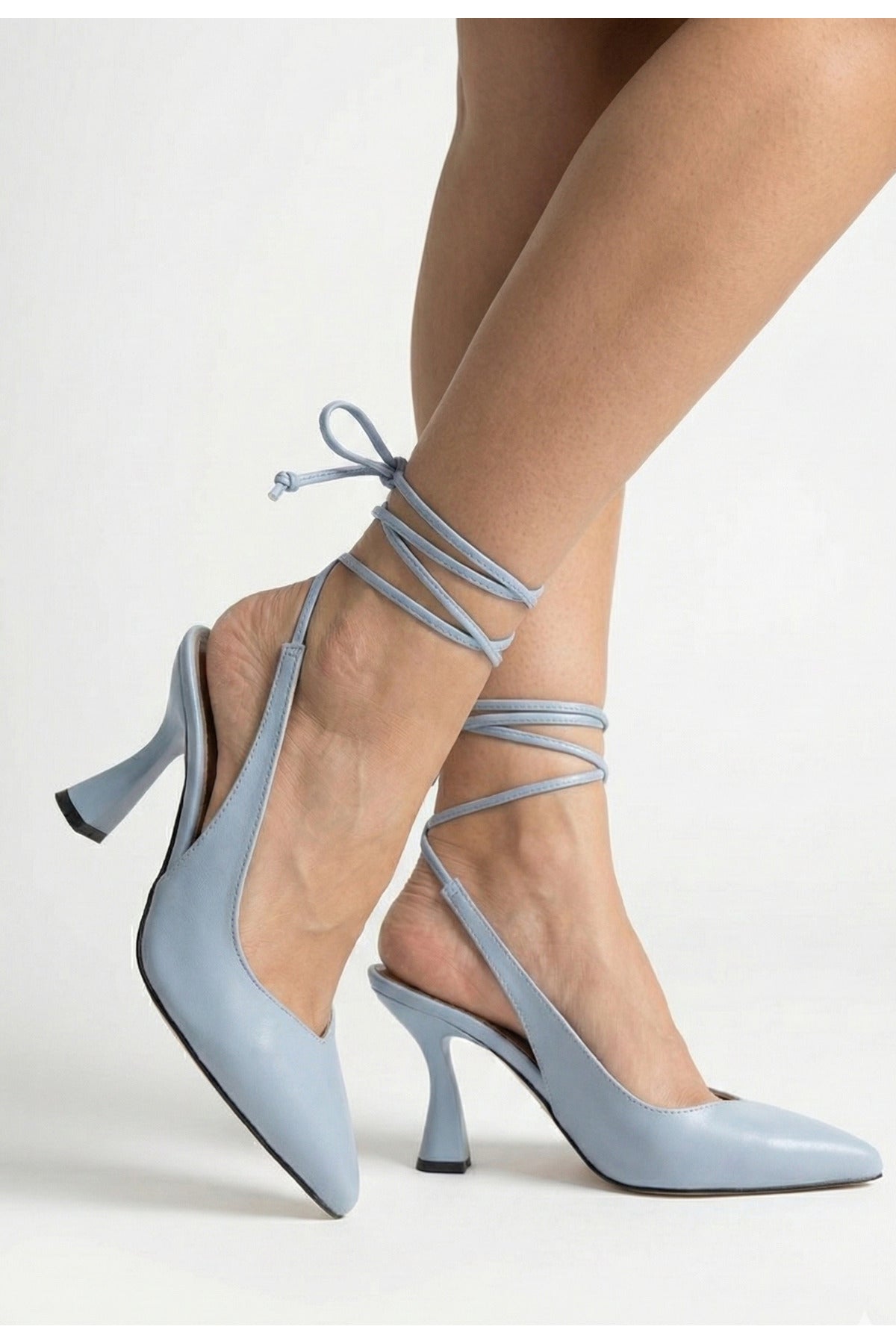 Kadın İpli Klasik Topuklu Ayakkabı Berry Star Gate Shoes-Mavi